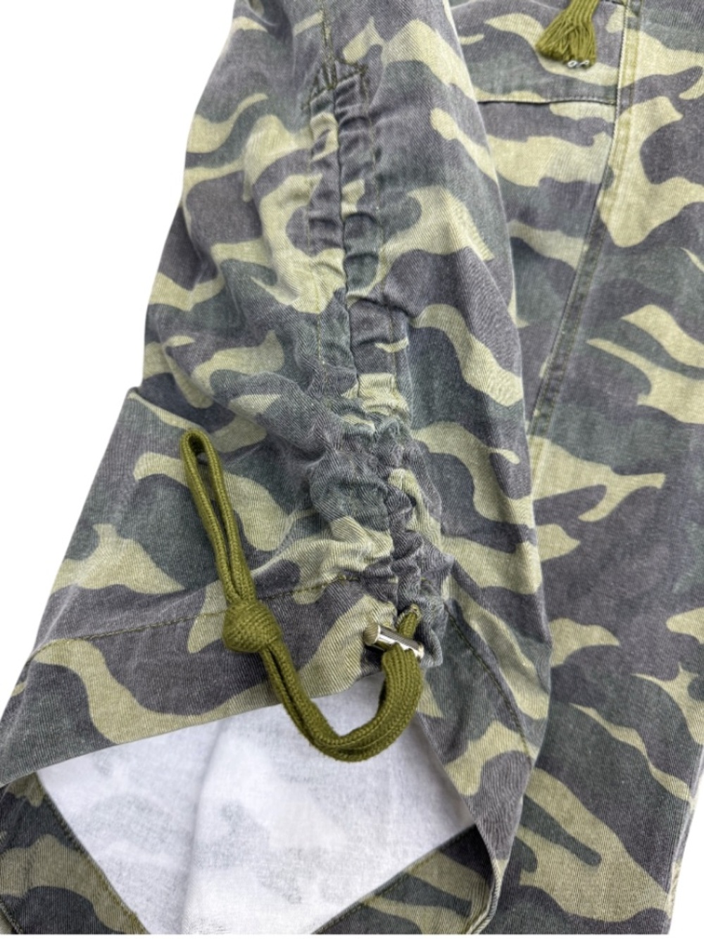 Olive Camo Wide-Leg Drawstring Pants - Picture 3 of 7